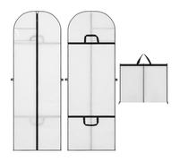 Dntorx 2PCS Long Dress Bags Covers PEVA Wedding Dress Bags 71in, White