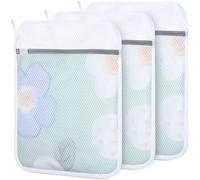 Dntorx 3 PCS Durable Honeycomb Mesh Laundry Bags for Delicates with Zipper, Reusable Laundry Bags for Washing Machine Washing Bags for Laundry Wash Bags for Clothes, Socks, Underwear, Bra (16inx20in)