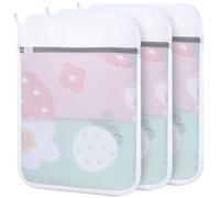 Dntorx 3 PCS Durable Honeycomb Mesh Laundry Bags for Delicates with Zipper, Reusable Laundry Bags for Washing Machine Washing Bags for Laundry Wash Bags for Clothes, Socks, Underwear, Bra (20inx24in)