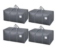 Dntorx 4 Pack 120L Heavy Duty Moving Bags, Waterproof Clothes Storage Bag, Large Packing Box with Zips for Clothes Moving Travelling Camping Garden Tools Christmas Storage Containers