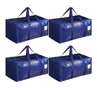 Dntorx 4 Pack 90L Moving Bags, Heavy Duty Moving Totes, Waterproof Storage Bag with tag Window, Large Packing Bags with Zips for Clothes Storage Moving Travelling Camping