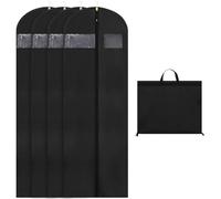 Dntorx 4PCS Long Dress Bags Covers PEVA Wedding Dress Bags 71in, Black