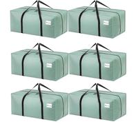 Dntorx 6 Pack 120L Heavy Duty Moving Bags, Waterproof Clothes Storage Bag, Large Packing Bags with Zips for Moving Travelling Camping Garden Tools