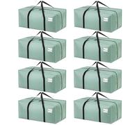 Dntorx 8 Pack 120L Heavy Duty Moving Bags, Waterproof Clothes Storage Bag, Large Packing Bags with Zips for Moving Travelling Camping Garden Tools