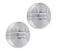 Dntorx Suction Cup Hooks, 2 Pack Silver Stainless Steel Suction Hook for Shower Bathroom Towel Hook Holders Shower Hooks Hanging Towels, Loofah, Robe, Coat,