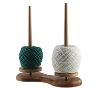 DnU Avenue Double Winder Wooden Revolving Yarn Holder Stand with Twirling Mechanism, Spindle Storage for Skeins of Yarn Wool, Sewing & Crochet Dispenser Tool, Swift Yarn Spindle, (Beechwood)