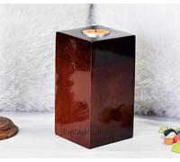 DnU Avenue Elegant Wooden Tealight Urn - Perfect for Memorial Services or as a Home Decor Piece Keepsake Tealight Urns for Human Ashes (Large)