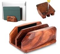 DnU Avenue Width Adjustable Vertical Laptop Stand for Desk, Laptop Holder to Dock MacBook, MacBook Pro and Other Laptops, Versatile Vertical Laptop Docking Solutions - Indian Rosewood