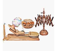 DnU Avenue Wooden Yarn Winder and Swift Easily, Wind Skeins into Center-Pull Balls for Knitting and Crocheting, Efficient, Versatile, Knitting & Crochet Accessory (Winder, Swift & Yarn Bowl)