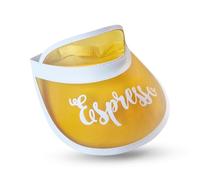 DNVB SHOP Espresso Sun Visor Hat - Yellow Visor with White Trim - Adjustable Fit - Stylish Sun Visor Cap for Festivals, Holidays & Everyday Wear