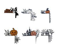 DNVB SHOP Halloween Door Decor - 27cm by 20cm Wall Sticker of Witch & Her Black Cat for Door, Window & Shelf Corner Decor, Handmade & Painted 3mm MDF Wall Art for Cute Halloween Decorations