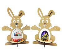 DNVB SHOP Personalised Easter Egg Holder, Creme Holder Decoration Bunny Treat Kinder Hunt Gifts