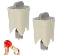 Dnyta 2 Pcs Pepper Seed Corer Remover, 2 in 1 Bell Pepper Corer Seed Remover Tool Core-pulling Device Kitchen Gadget for Removing Vegetables Fruit and Chili Seed, White
