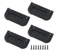 Dnyta 4 Pcs 2.9 Inch Flush Pull Ring Drawer Handles, Hidden Concealed Plane Drawer Door Pull Chic Cabinet Flush Ring Sliding Door Pulls for Wardrobe, Nightstand, Matt Black