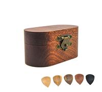 Dnyta Wooden Guitar Pick Box Holder Guitar Pick Storage Box Wood Guitar Pick Box for Friends, Boyfriend, Husband, Birthday, Christmas(1 Box)