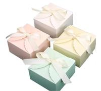 Dnyucen Box For Gift 50 Pcs Gift Box Rabbit Easter Eggs Candy Boxes DIY House Packing Biscuit Bags Happy Party Decoration(Cream)