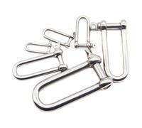 Dnyucen Clevis Shackle 5PCS Long D-Shackle Load Clamp M8M10 for Chains Wirerope Lifting Paracord Outdoor Camping Survival Rope(M10)