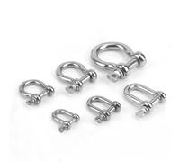 Dnyucen Clevis Shackle 6PCS M8 Bow Shape Shackle and D- Shackles for Chains Wirerope Lifting Outdoor Camping Survival Rope Bracelets, Towing Rigging(Bow Shape-)
