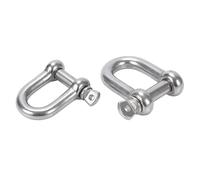 Dnyucen Clevis Shackle 8PCS M6 Bow Shape Shackle and D- Shackles for Chains Wirerope Lifting Outdoor Camping Survival Rope Bracelets, Towing Rigging(D-Shackle-M6)