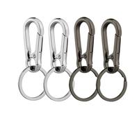 Dnyucen Key Chain Rings 28Pcs Carabiner Clip Keychain Metal Shape Key Ring Keyring Holder for Car Keys Finder(Black Silver)