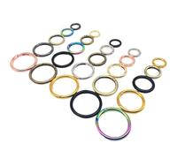 Dnyucen Key Chain Rings 30pcs Metal Spring Gate O Ring Openable Keyring Leather Bag Belt Strap Buckle Dog Chain Snap Clasp(Brush antique brass,Inside diameter 25mm)
