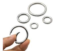 Dnyucen Key Chain Rings 50pcs Stainless Steel Spring Gate O Ring Openable Keyring Bag Strap Buckle Trigger Snap Clasp Clip(4.0 x 24mm)