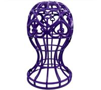 Dnyucen Wig Holder Stand 3pcs 3 color Lantern Shape Plastic Wig Stand Hat Cap Holder Foldable Multi-Purpose Wig Head Stand wig accessories(Purple)