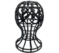 Dnyucen Wig Holder Stand 3pcs 3 color Lantern Shape Plastic Wig Stand Hat Cap Holder Foldable Multi-Purpose Wig Head Stand wig accessories(Black)