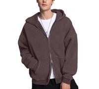 Dnzzs Mens Zip Up Hoodie Oversized Acid Wash Hoodie Heavyweight Fleece Full Zipper Vintage Sweatshirt Fall Fashion Zip Jacket