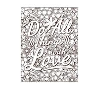 do All Things with Love Quote Inspirational Quote Design Wall Decals Paster Paper 40x52.2cm It Won't Fall Off Coffee