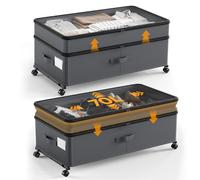 Do-Electr Under Bed Storage with Wheels,2Pack Upgraded Scalable Under Under Bed Storage Containers with Lids,UnderBed Shoe Storage Organizer,Rolling Drawers for Clothes,Shoes,Toys ect(70L)