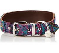 Do&g Dog Leather Collar Strong Oriental Silks Paisley Style