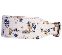 DO&G Oriental Silks Unique Flower Style Leather and Dog Collar, White