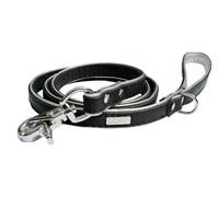 Do&g Precious Leather Dog Puppy Lead Black & Silver