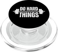 Do Hard Things Workout Motivation Fitness barbell gym PopSockets PopGrip for MagSafe