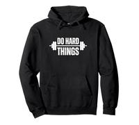 Do Hard Things Workout Motivation Fitness barbell gym Pullover Hoodie