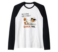 Do I Look Like I Care - Quack No Duck Raglan Baseball Tee