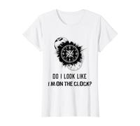 Do I Look Like I'm On The Clock Funny Sarcastic Saying Value Graphic T-Shirt, Women, White, S