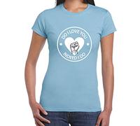 Do I Love You Heart Logo Northern Soul Women's T-Shirt (XXL, Light Blue)