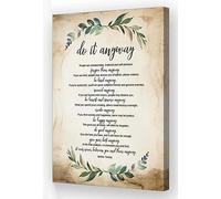 Do It Anyway Poem Wall Art Framed Quotes Poster Vintage Canvas Motivational Pictures Artwork Modern Poetry Wall Art Room Decor (12x18in,Framed)