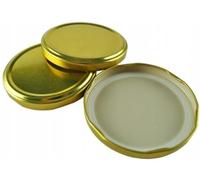 Do It At Home DIAH 8 Pack Gold Jar Lids Ø 82mm with 6 Hooks - Airtight Twist-Off Replacement Caps for DIY Jam, Honey & Pickling - Professional Heat-Resistant Preservation Seals (Set of 8)