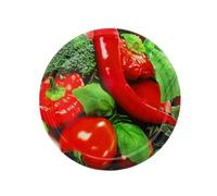 Do It At Home Twist Off Lid 82mm 6 Lug - Chili Pepper - (Pack of 8), Premium Metal Glass Jar Replacement Closures, Pasteurisation Safe Food Preservation Caps for Hot Sauces, Pastes & Relishes