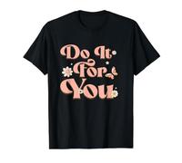 Do It for You Retro Floral Typography Graphic Value Graphic T-Shirt, Men, Black, L