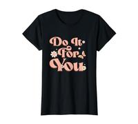 Do It for You Retro Floral Typography Graphic Value Graphic T-Shirt, Women, Black, S