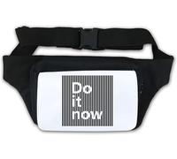 Do It Now Motivational Vertical Lines Graphic Waist Bag Fanny Pack White