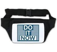 Do It Now Start Today Blue Graphic Waist Bag Fanny Pack White