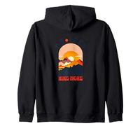 Do Less Hike More Hiking Positive Affirmations Retro Design Zip Hoodie
