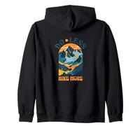 Do Less Hike More Hiking Positive Affirmations Retro Design Zip Hoodie