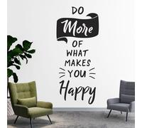 Do More of What Makes You Happy - Motivational Wall Quote, Wall Decal Sticker [Medium] [Black]