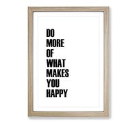Do More Typography Framed Print | A2 Oak Framed Wall Art | Ready to Hang | Modern Positive Affirmations Picture | Living Room Bedroom Lounge Office